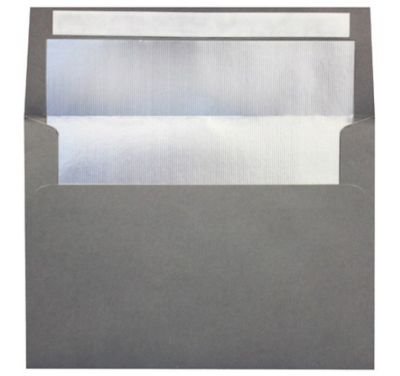 LUX Foil-Lined Invitation Envelopes A4, Peel & Press Closure, Smoke/Silver, Pack Of 50