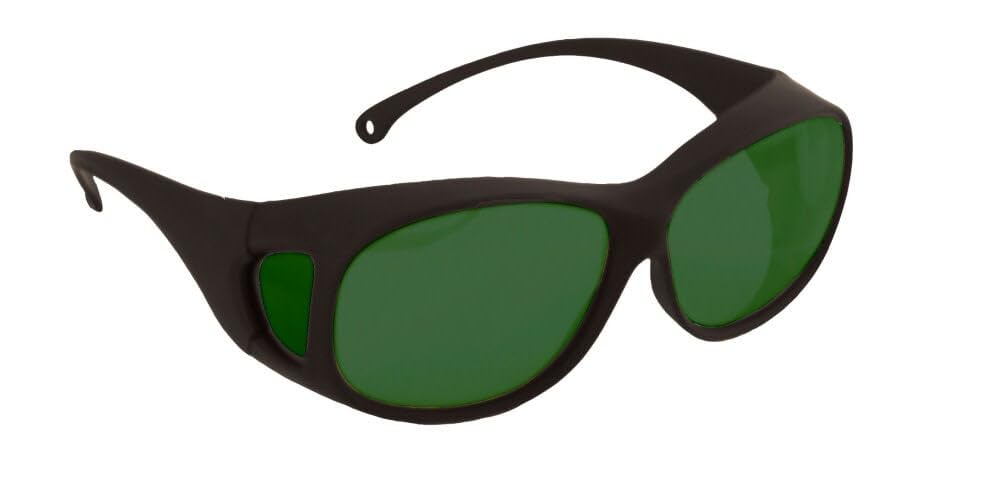 Jackson Safety 21917 V50 OTG Safety Glasses, Black Frame, Shade 5 IR/UV, Green Lenses