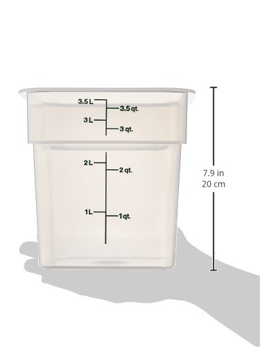 Cambro 4SFSPP190 CamSquare Storage Container, Translucent, 4 qt.,Green