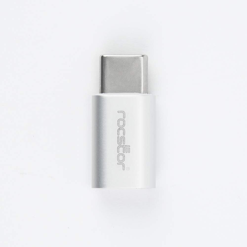 Rocstor Micro USB/Data Transfer Adapter - Type C Male USB - Type B Female Micro USB - White Female Slim Adapter White