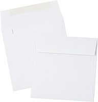 JAM PAPER Square Invitation Envelopes - White - Gummed Seal - 25/Pack