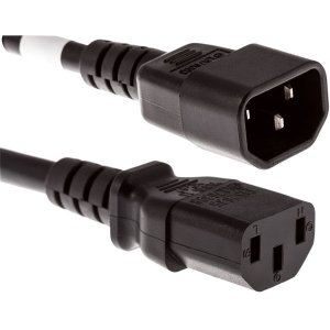 POWER CORD C13 - C14, 18AWG, 10AMP, 250V, SVT JACKET, RED, 3FT, IEC C13 TO IEC C