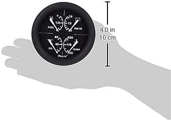 Faria - 3003.3415 32851 Euro Multifunction Fuel Level/Oil PSI (80 PSI)/Water Temp (100-250°F)/Voltmeter (10-16 VDC) - 4"