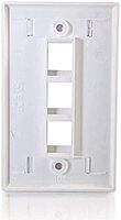 C2G Premise Plus Multimedia Keystone Wall Plate - Mounting plate - white - 3 ports