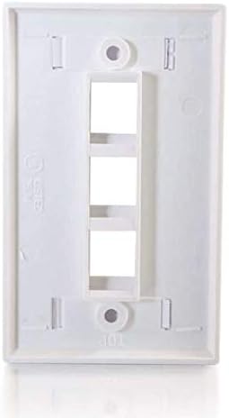 C2G Premise Plus Multimedia Keystone Wall Plate - Mounting plate - white - 3 ports