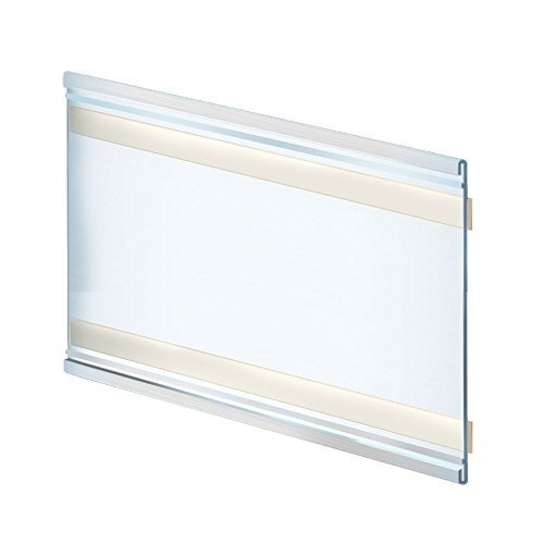 Azar Displays Adhesive-Back Acrylic Nameplate Holders, 6inH x 11inW x 1/4inD, Clear, Pack Of 10 Holders