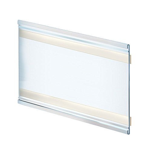 Azar Displays Adhesive-Back Acrylic Nameplate Holders, 6inH x 11inW x 1/4inD, Clear, Pack Of 10 Holders