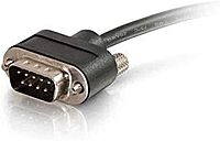 C2G 52156 Serial RS232 DB9 Cable with Low Profile Connectors M/F, in-Wall CMG-Rated, Black (3 Feet, 0.91 Meters)
