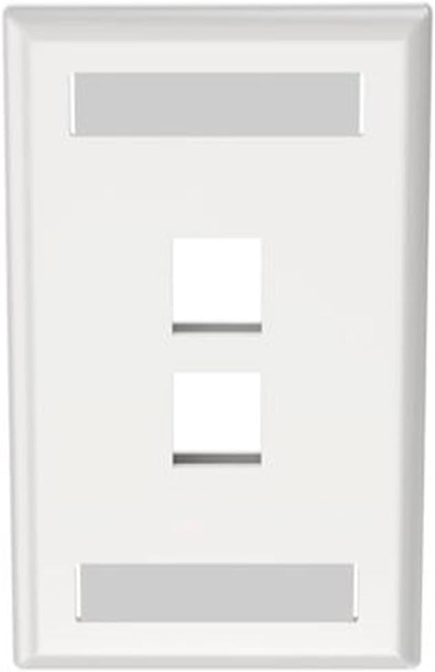 Panduit NK2FWHY 1-Gang 2-Port Faceplate with Label, White