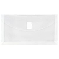 JAM PAPER Plastic Booklet Envelopes with Hook & Loop Closure - Pack of 12