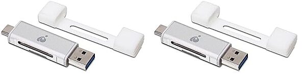 IOGEAR USB-C 2-in-1 SD Card Reader w/ USB-A - GFR3C12 (Pack of 2)
