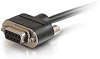 C2G 52156 Serial RS232 DB9 Cable with Low Profile Connectors M/F, in-Wall CMG-Rated, Black (3 Feet, 0.91 Meters)
