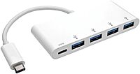Tripp Lite 4-Port USB 3.1 Gen 1 USB-C to USB-A Portable Hub with x4 USB-A & USB-C Charging Port 5 Gbps (U460-004-4A-C)