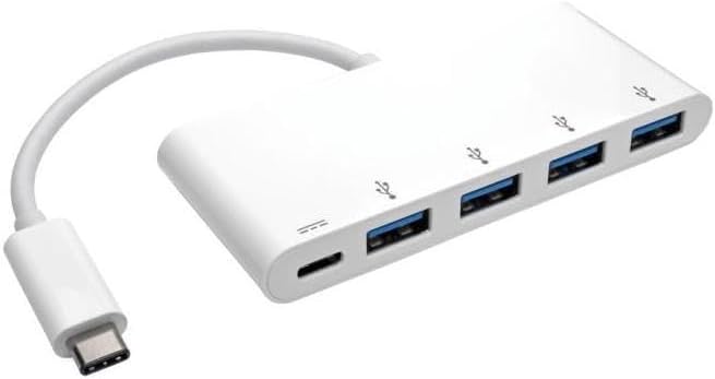 Tripp Lite 4-Port USB 3.1 Gen 1 USB-C to USB-A Portable Hub with x4 USB-A & USB-C Charging Port 5 Gbps (U460-004-4A-C)