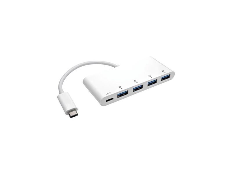 Tripp Lite 4-Port USB 3.1 Gen 1 USB-C to USB-A Portable Hub with x4 USB-A & USB-C Charging Port 5 Gbps (U460-004-4A-C)