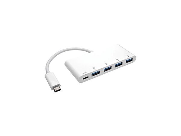 Tripp Lite 4-Port USB 3.1 Gen 1 USB-C to USB-A Portable Hub with x4 USB-A & USB-C Charging Port 5 Gbps (U460-004-4A-C)