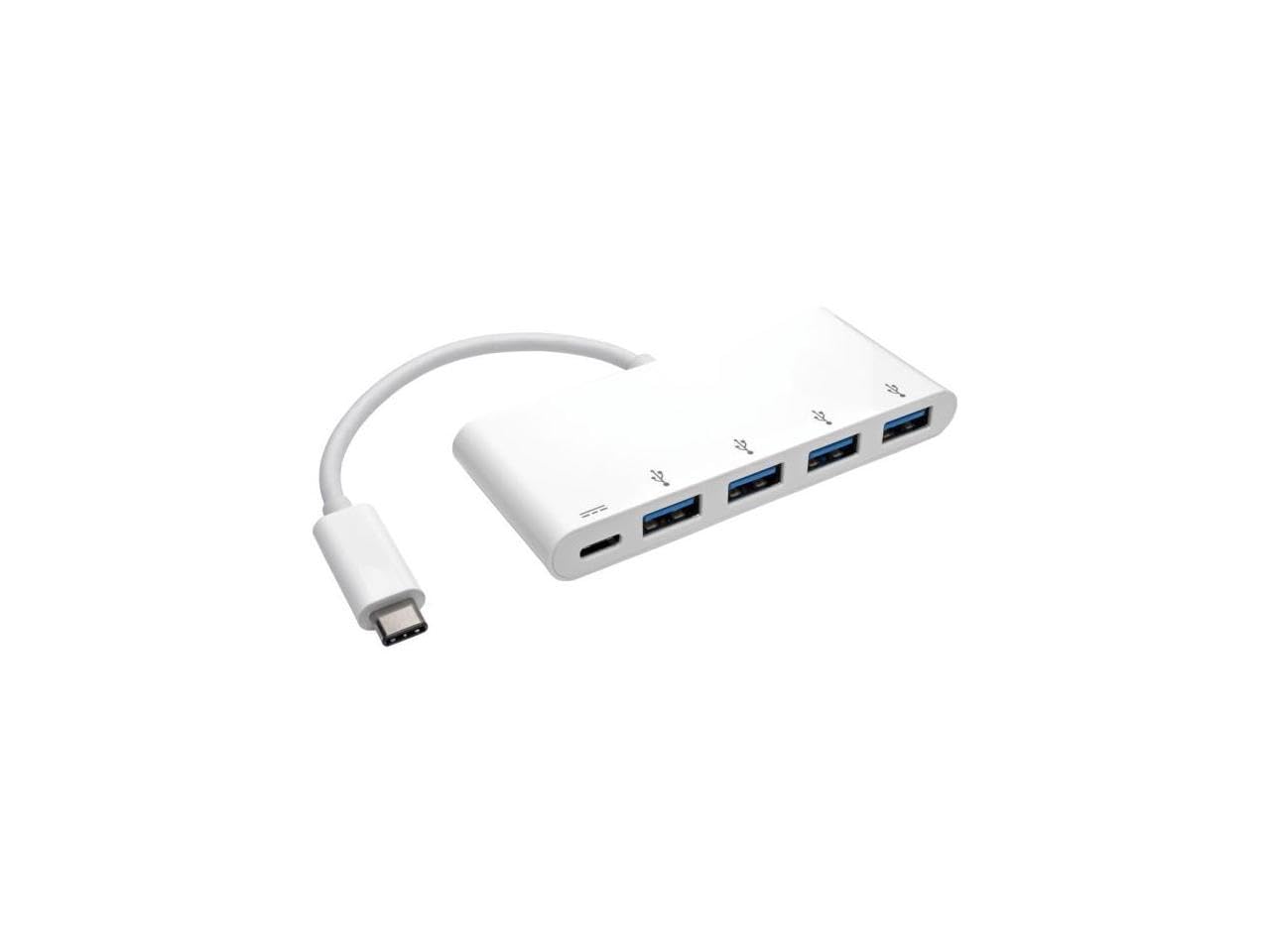 Tripp Lite 4-Port USB 3.1 Gen 1 USB-C to USB-A Portable Hub with x4 USB-A & USB-C Charging Port 5 Gbps (U460-004-4A-C)