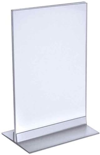 Azar Displays 102716 Clear Acrylic Double Sided Sign Holder 7" x 11" Vertical/Horizontal with T Strip, 10-Pack