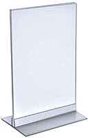 Azar Displays 102716 Clear Acrylic Double Sided Sign Holder 7" x 11" Vertical/Horizontal with T Strip, 10-Pack