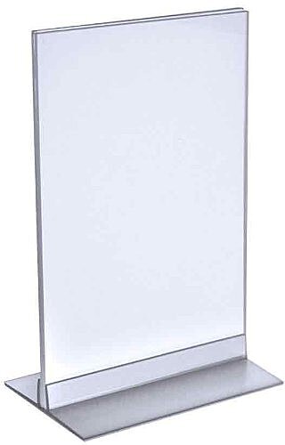 Azar Displays 102716 Clear Acrylic Double Sided Sign Holder 7" x 11" Vertical/Horizontal with T Strip, 10-Pack