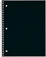 Just Basics® Poly Spiral Notebook, 8 1/2" x 10 1/2", Wide Ruled, 140 Pages (70 Sheets), Black