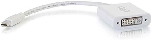 C2G Legrand Mini DisplayPort Adapter, Active, Male to Female Displayport Adapter, White DisplayPort to DVI Adapter