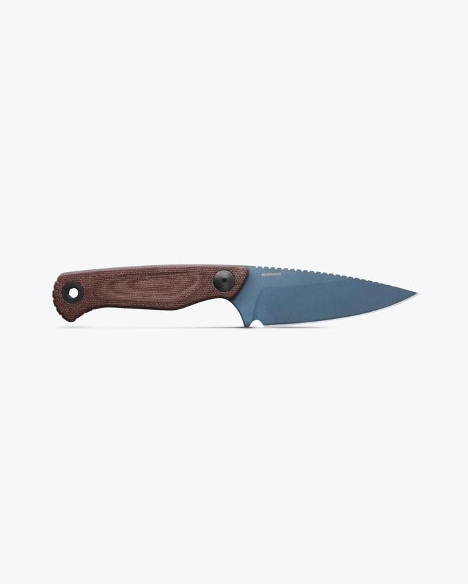 Benchmade - Dacian Fixed Blade Knife with Brown Canvas Micarta Handle and Blue Titanium Cerakote Finish (203BT-03) Brown
