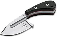 Boker Plus Sigyn - 1.97" Satin D2 Drop Point Blade with G10 Scales and Ball Chain Kydex Neck Sheath Designed by andre Schroter - 02BO037