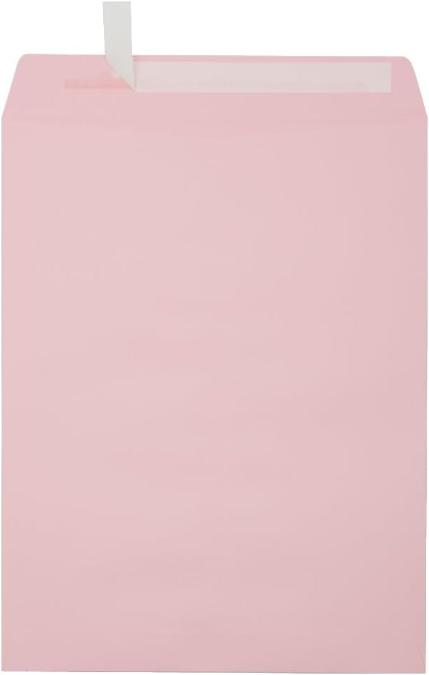 LUX 10 x 13 Open-End Envelopes, 80lb, Peel & Press Closure, Candy Pink - Pack of 50