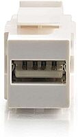 C2G/Cables to Go 28751 Snap-In USB A/B Female Keystone Insert Module, TAA Compliant, White