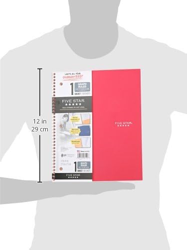 Five Star Spiral Notebook, 1 Subject, Graph Ruled Paper, 100 Sheets, 11" x 8-1/2" Sheet Size, Assorted Colors