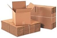 Partners Brand Flat Corrugated Boxes, 22in x 22in x 4in, Kraft, Bundle of 10