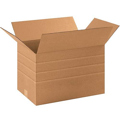 PARTNERS 16 x 12 x 10 in Multi-Depth Corrugated Shipping Box (Kraft) - Bundle of 25