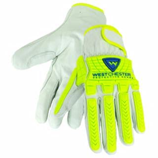West Chester 813-9916-2XL Premium Grain Goatskin TPR with A7 Lining on Palm Driver Gloves, Green - 2XL, Pack of 6