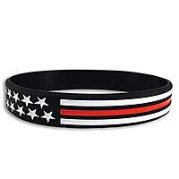 THIN BLUE LINE USA American Flag Silicone Bracelet