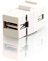 C2G/Cables to Go 28748 Snap-In USB A/A Female Keystone Insert Module, TAA Compliant, White