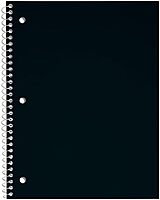 Just Basics® Poly Spiral Notebook, 8 1/2" x 10 1/2", Wide Ruled, 140 Pages (70 Sheets), Black