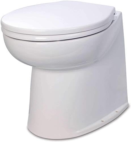 Jabsco Deluxe Flush Electric Toilet, 17", Vertical, Pump, 12V, Soft Close 58240-3012, Deluxe Flush Electric Toilet, 17"