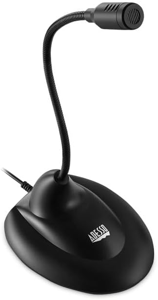 Adesso Xtream M1 Desktop Omnidirectional Gooseneck Microphone, Black