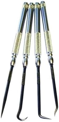 King Tool K4PSC 4-Piece Pick Set Carbon Steel Blades Knurled Aluminum Handles