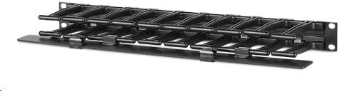 APC NetShelter Cable Management, Horizontal Cable Manager, 1U, Single Side with Cover, Black, 483x 44x 110 mm - AR8602A
