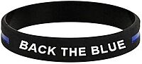 Thin Blue Line USA Back The Blue Silicone Bracelet
