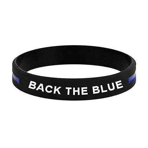 Thin Blue Line USA Back The Blue Silicone Bracelet