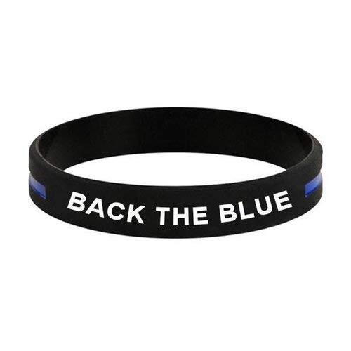 Thin Blue Line USA Back The Blue Silicone Bracelet