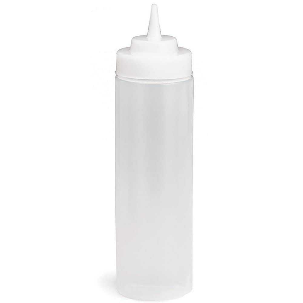 TableCraft 11253C WideMouth Squeeze Bottle, 12 oz., 53mm Opening, Natural Cone tip, Dishwasher Safe, Soft polyethylene