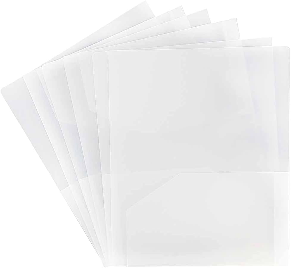 JAM Paper Heavy-Duty 2-Pocket Plastic Presentation Folders - Letter Size