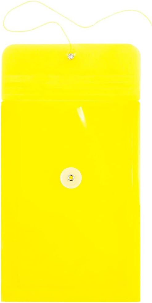 JAM PAPER Open-End Plastic Envelopes, Button & String