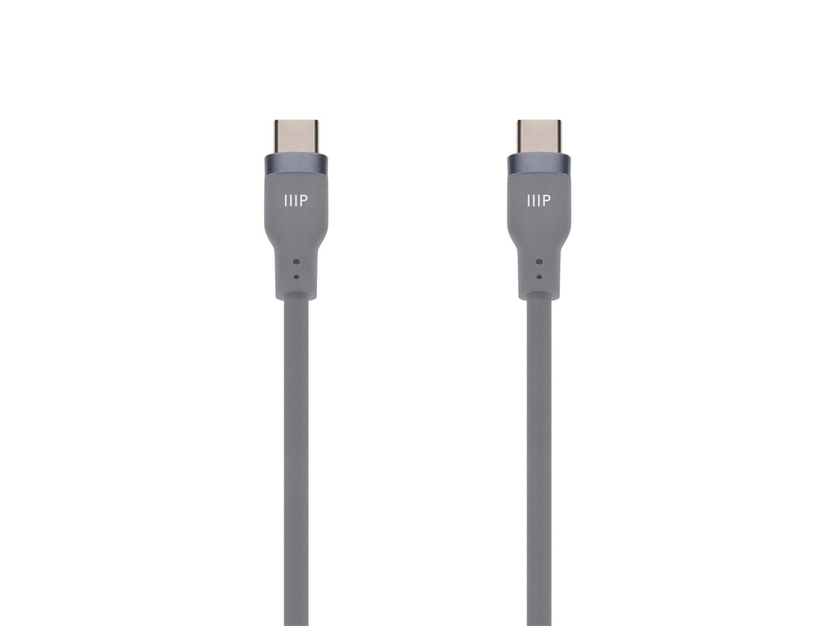 Monoprice USB 2.0 USB-C to USB-C Silicone Cable 3ft Gray