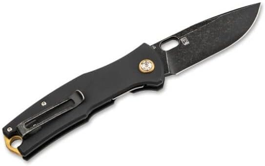 Boker Plus Fieldfolder - 3.35" Stonewashed D2 Blade, Linerlock with Black G10 Scales Designed by Jesper Voxnaes - 01BO375