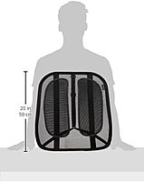 Fellowes Office Suites Mesh Back Support - Fellowes Office Suites Mesh Back Support - Strap Mount - Black - Mesh Fabric